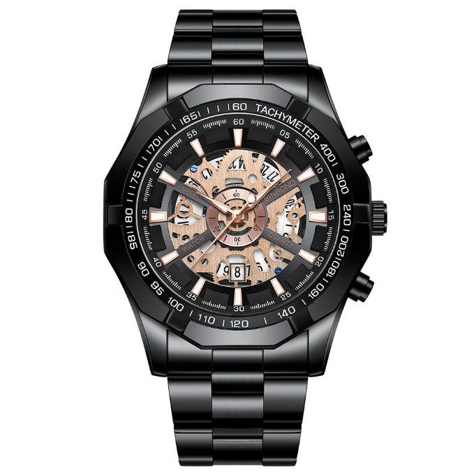 OLEVS Hollow Quartz Waterproof Student Back To School Men's Watch_voghion.com