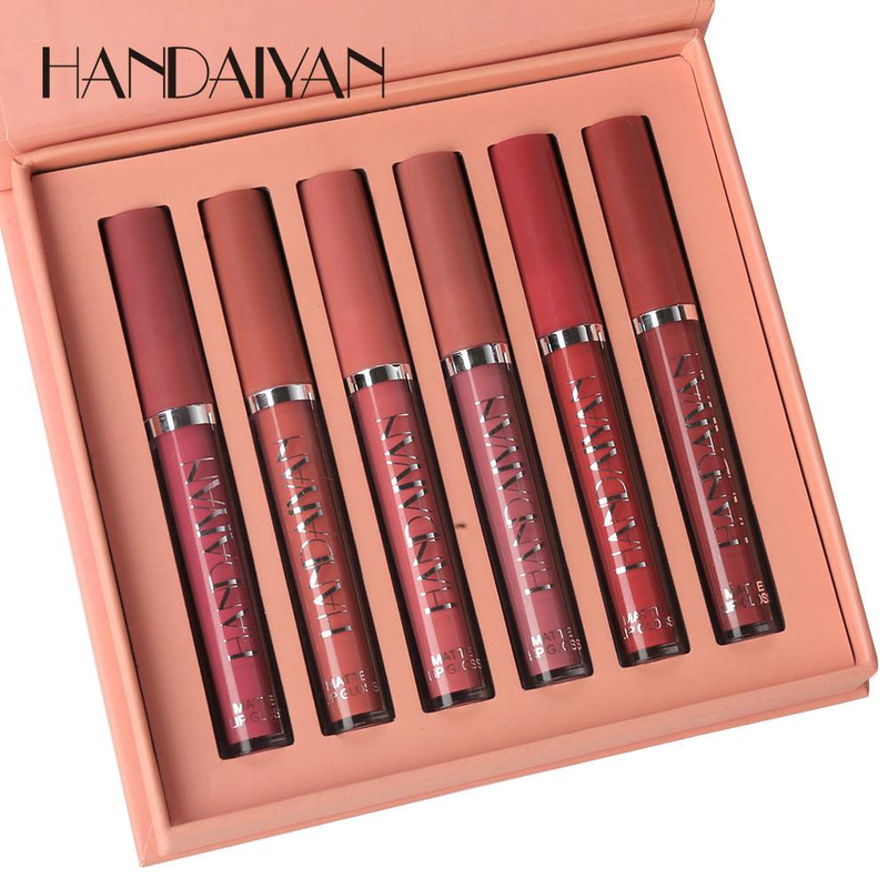 Matte lipstick waterproof non-stick cup 6 lip gloss gift box_voghion.com