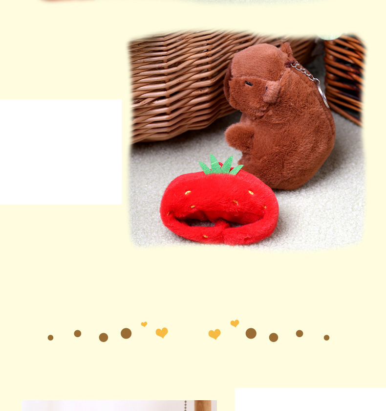 Capybara pendant capy guinea pig plush toy bag pendant doll rag doll capybara capybara doll_voghion.com