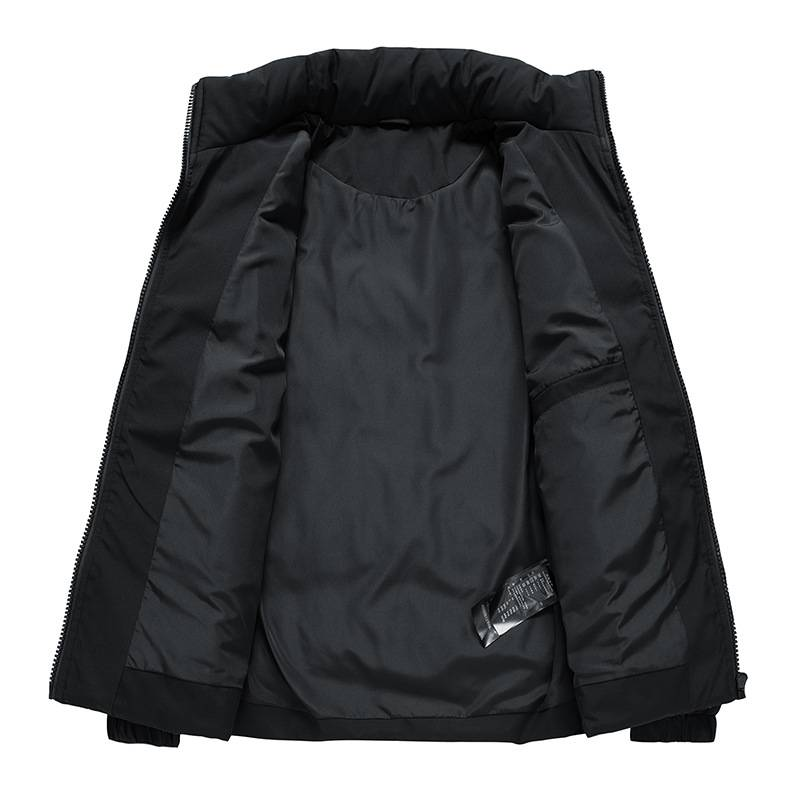 Men's Clothing stand collar Silk cotton jacket men's winter new high end trendy white duck Silk cotton thick cold proof warm casual jacket men_voghion.com