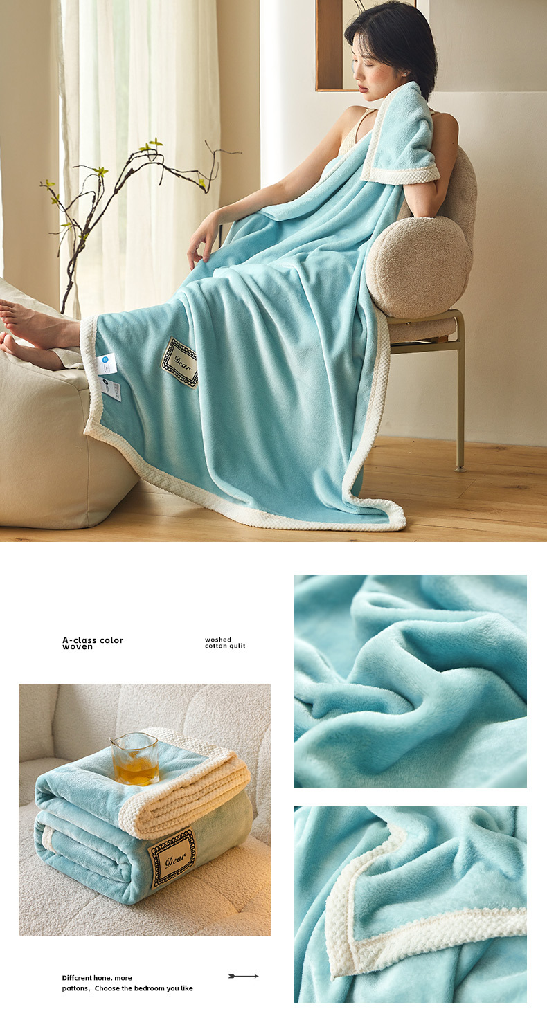 Coperta in flanella pesante di alta qualità - Coperta in pile di latte ultra morbida e calda, con un'elevata densità di GSM, per letto e divano (150x200 cm, tinta unita)_voghion.com