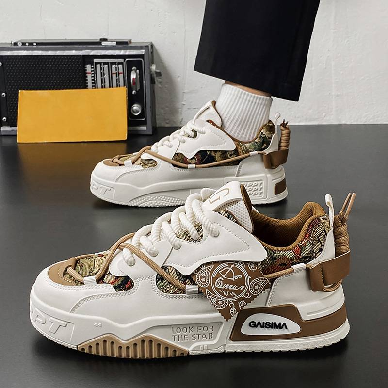 Frühling Neue Herrenschuhe 2025 Hundert Mit Freizeitschuhen Dicker Boden Rutschfeste Kleine Weiße Schuhe Nischendesign Original Boardschuhe Herrenmodelle_voghion.com