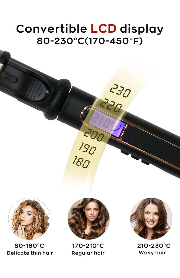 Modelador de cachos profissional de 32 mm - Modelador de cachos profissional para ondas volumosas e cachos soltos (cilindro de cerâmica, aquecimento ajustável, design antiembaraços)_voghion.com