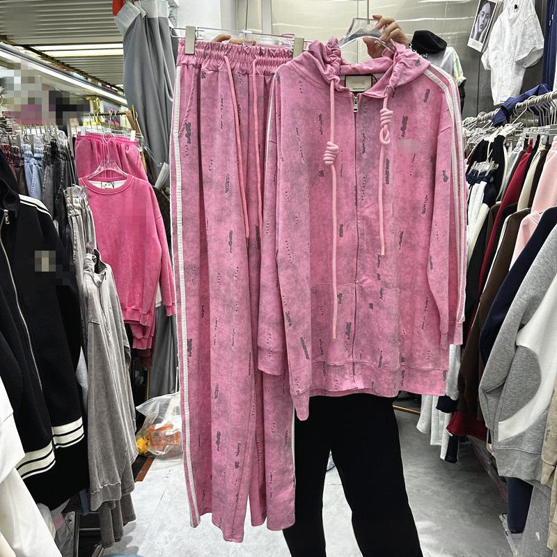 Vêtements pour femmes Hot Diamond Pull ample à manches longues et capuche, haut taille élastique, pantalon large, costume deux pièces pour hommes et femmes_voghion.com