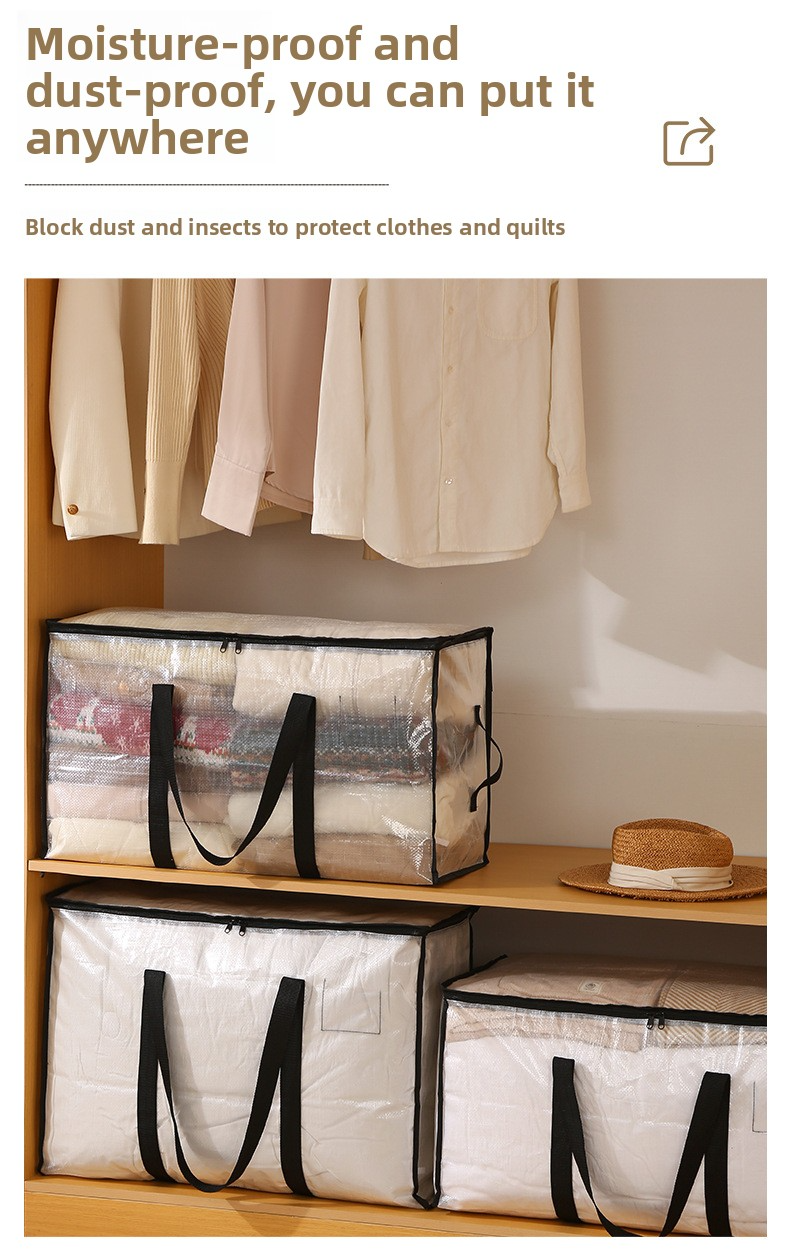 Moving Storage Bag - Extra Large Waterproof Foldable Duffel With Dual Zipper For Blankets & Clothes_voghion.com