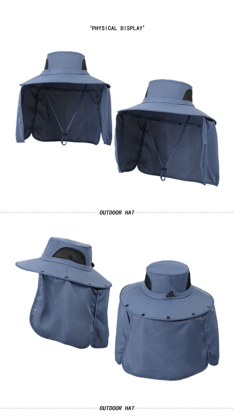 Sonnenhut mit vollständiger Abdeckung und Nackenklappe – LSF 50+ Schutz zum Angeln und Wandern – Atmungsaktives und staubdichtes Design_voghion.com
