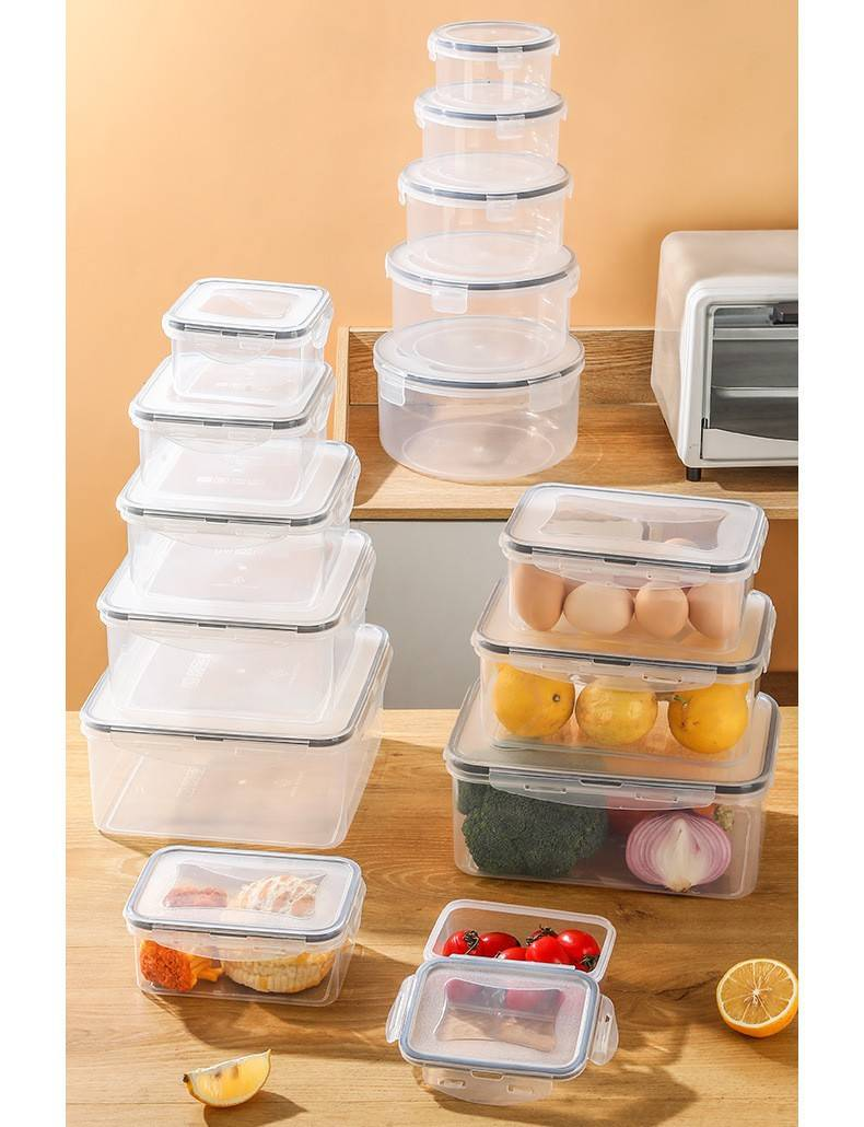 Round Plastic Food Storage Containers With Lids - Airtight, Leakproof, BPA-Free, Clear & Stackable For Refrigerator, Kitchen, Fruits_voghion.com