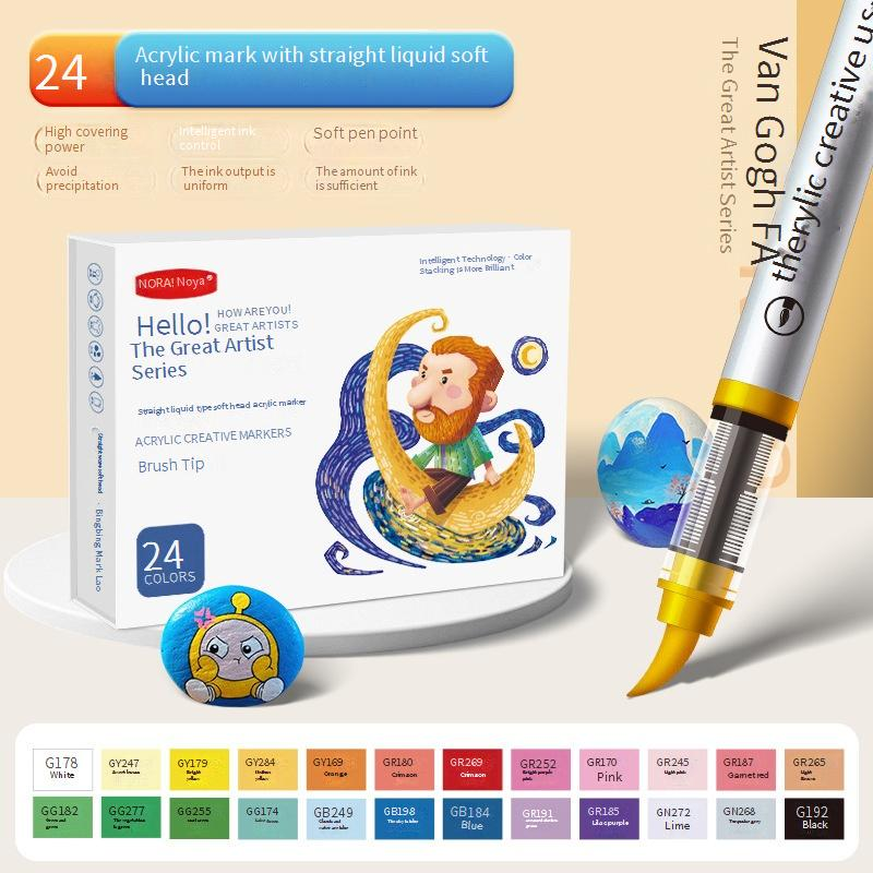 Professional Acrylic Marker Pens Set - Soft Tip Fine Line Art Markers For Drawing, Sketching & Illustration_voghion.com