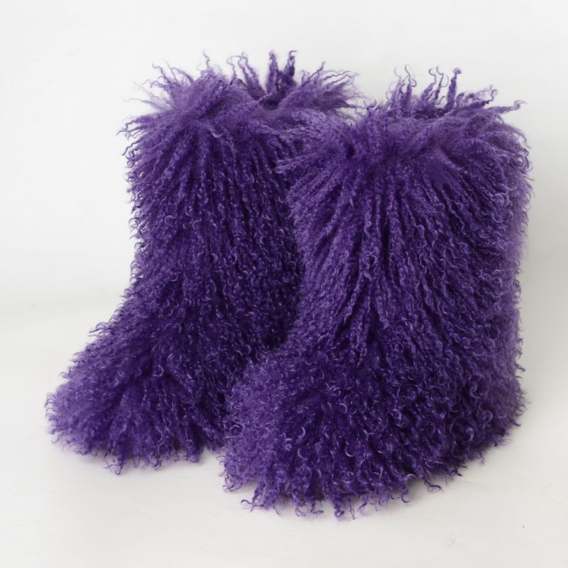 Winterstiefel, Damen-Winterstiefel bis zur Wade, Fell-Schneestiefel, grenzüberschreitend aus Europa und Amerika_voghion.com