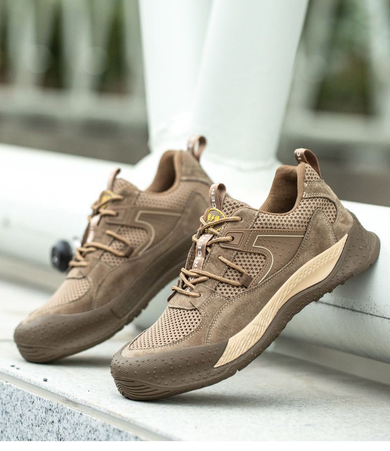 Scarpe antinfortunistiche da uomo con suole in gomma e pelle, traspiranti, leggere, resistenti all'usura, antiurto e antiforatura_voghion.com