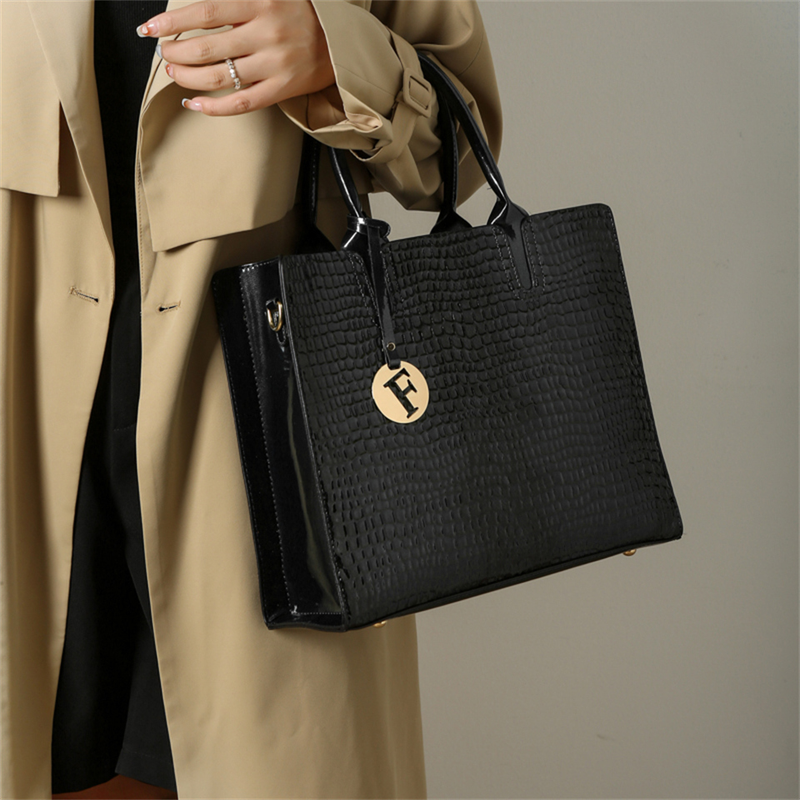 3 Sets Patet Leder Hadbag für Wome 2023 Alligator Patterr Desiger Weibliche Schulter Umhängetasche Damen Sac A_voghion.com