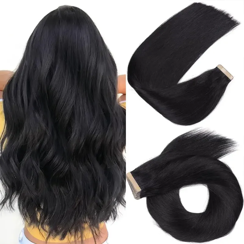 Tape In Extensions Echthaar Doppelt Schuss Nahtlos Remy 20Stk/Packung_voghion.com
