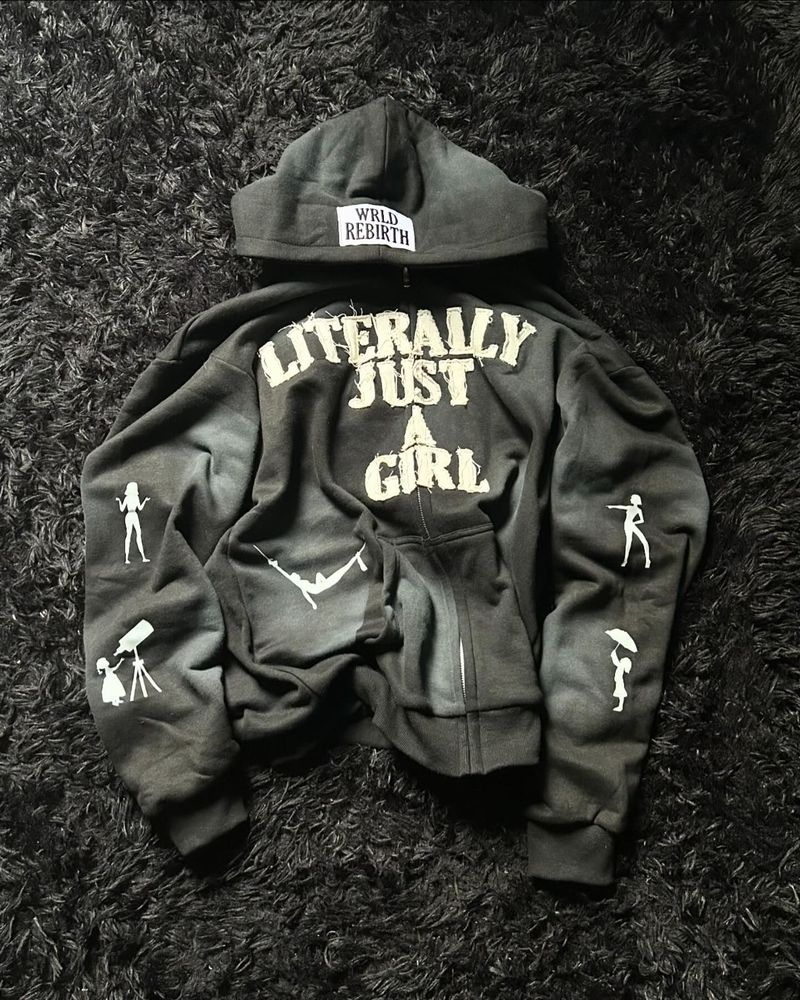 Men's Y2k Streetwear Zip-up Hoodie With Letter Patches & Embroidery, Oversized Fit, Unisex Casual Pullover (Black, Green, Pink)_voghion.com