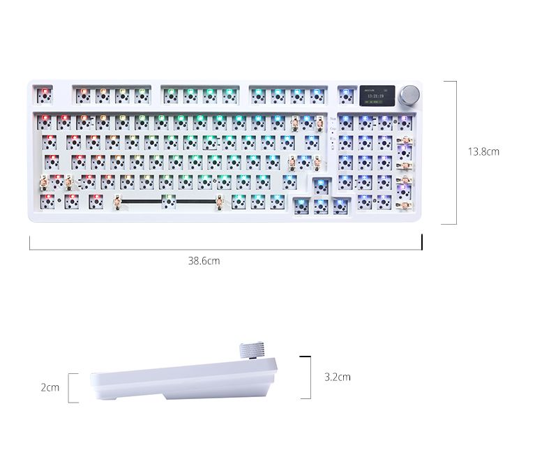 C98pro Üç Modelli Nical Klavye Sıcak Tak Kablosuz Bluetooth Mahjong Sesi Sessize Alma Ekranla Özelleştirilmiş_voghion.com