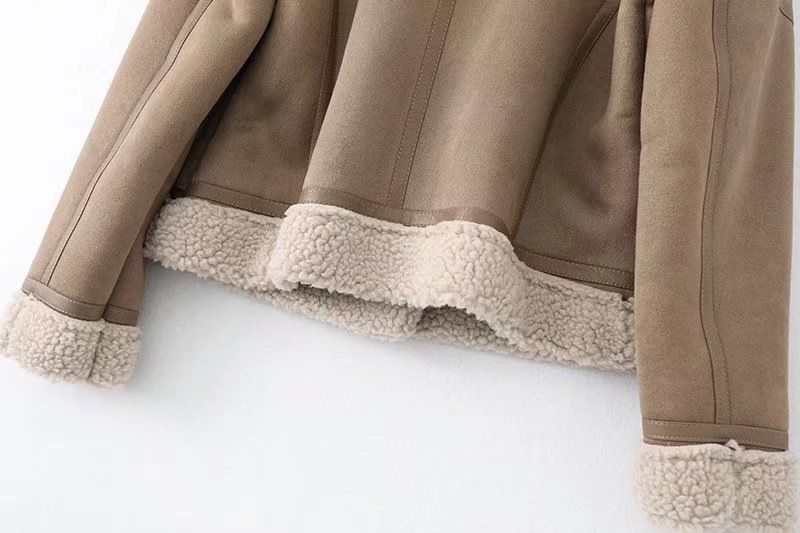 Damenbekleidung Polarfleecejacke Oberbekleidung Damen Herbst und Winter Neue Wildlederpelz Lammwolle Warme Jacke Motorradkleidung_voghion.com