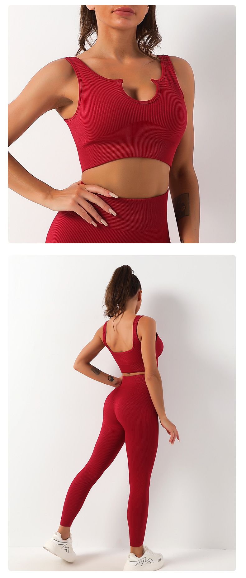 Quick-Drying Clothing Set Shockproof Sports Bra Vest Yoga Pants Fitness Trousers_voghion.com