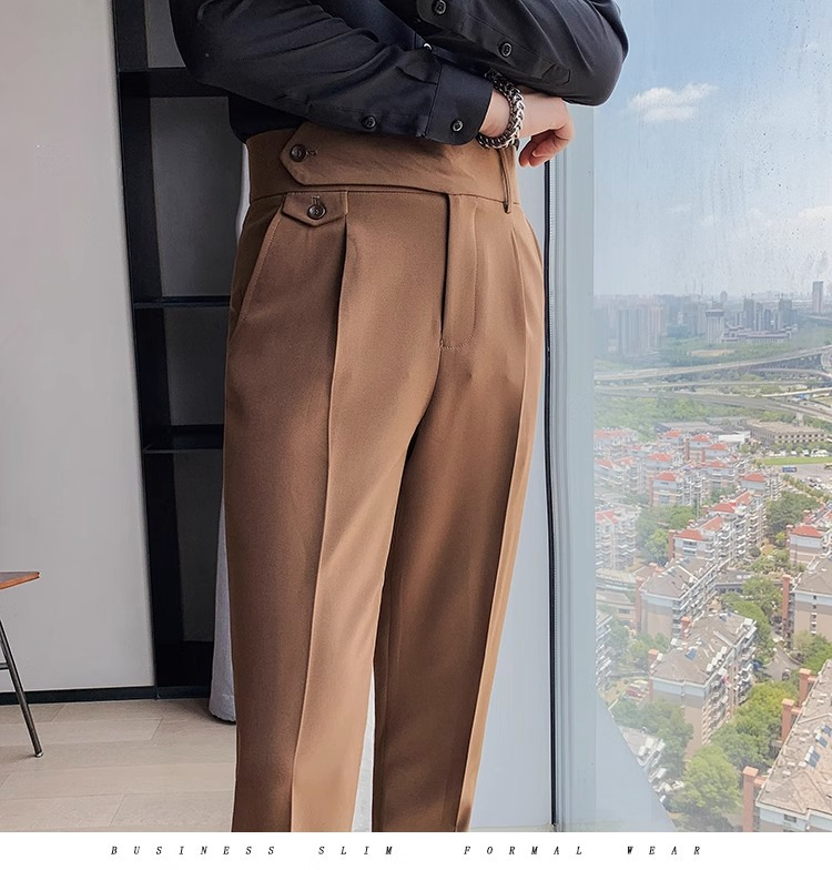 Erkek günlük giysi Pantolon Sonbahar Kış Moda Yeni Düz Gevşek Erkek takım elbise Pantolon Zarif Yumuşak Pantolon Napoliten Pantolon_voghion.com