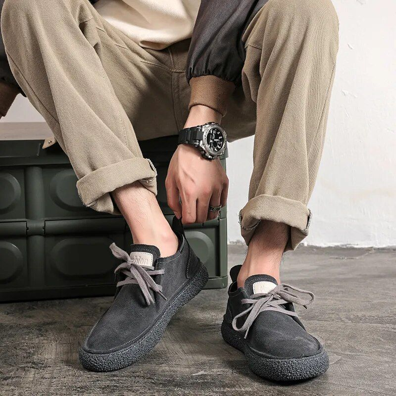Herr mocka äkta läder Fritidsskor Snörning Herr Lätt Bekväm körning Flats Herr Outdoor Oxfords Sko_voghion.com