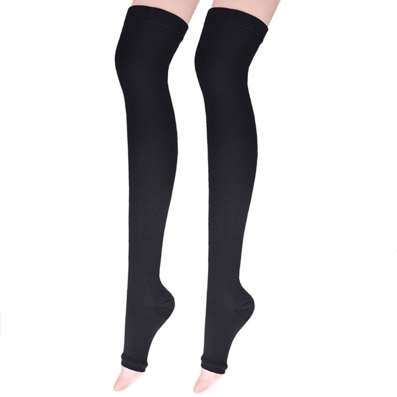 Overknee-Socken, lang, eng anliegend, für Damen und Herren, offene Zehenpartie, Kompressionsstrümpfe aus Nylon, Anti-Biegen,_voghion.com
