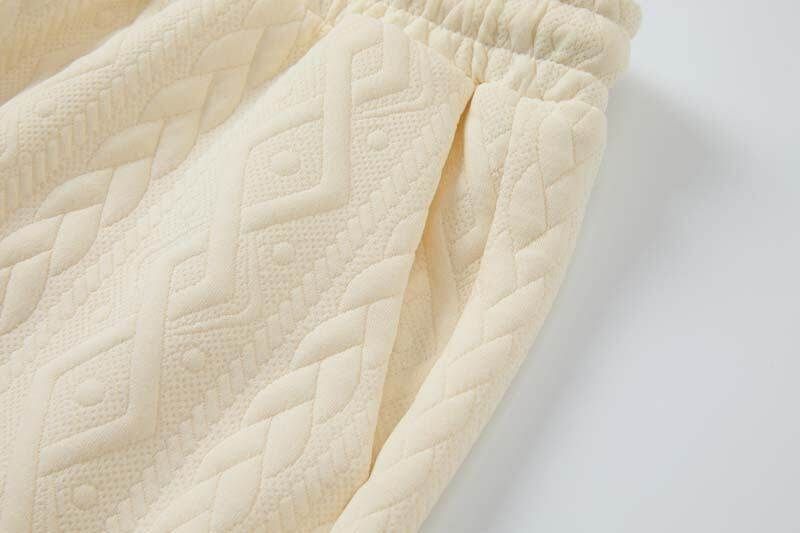 Herrenbekleidung Modetrend Freizeit Sport Strickmuster Kurzarm Zweiteiliger Anzug_voghion.com