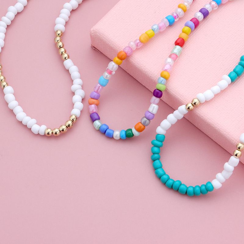 Tobillera de cuentas de semillas de colores, joyería ajustable para el pie de estilo bohemio para mujer_voghion.com