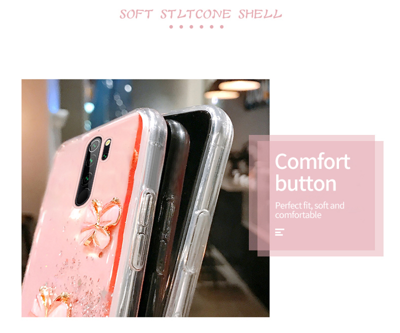 Capa de silicone ultrafina com cordão brilhante e brilhante para Xiaomi Redmi Note 10 9 8 7 Mi 12 11 T Lite Pro Corda de luxo_voghion.com