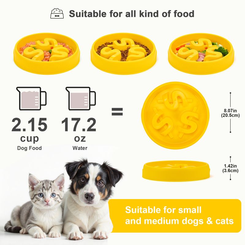 Feeding Anti-Slip Anti-Tip For Small Medium Dogs And Cats Anti-Choke Slow Feeder Dog Bowl Pet Supplies_voghion.com