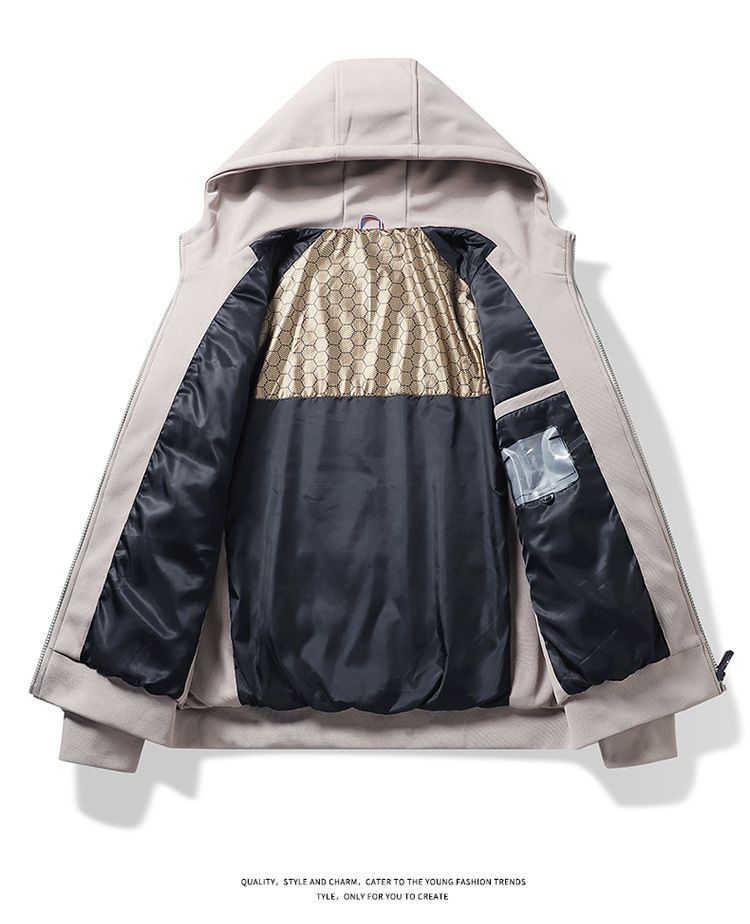 Giacca antivento unisex riscaldata al grafene da uomo - Giacca da esterno leggera e impermeabile per la primavera/autunno, per coppie (nero/grigio/kaki)_voghion.com