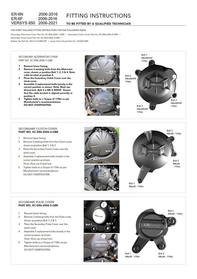 For ER-6F 2006-2016 ER-6N 2006-2016 VERSYS 650 2006-2021 Motorcycle Accessories Engine Protection Cover_voghion.com