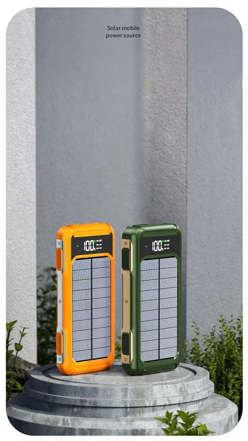 100000 MAh Portable Solar Backup Power Supply Large Capacity For Outdoor Camping USB-A USB-C Fast Charging With Infrared_voghion.com
