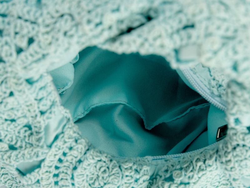 Borsa a tracolla con motivo a ritaglio sotto le ascelle in stile vacanza in pizzo, borsa in filo di cotone all'uncinetto fatta a mano color macaron 2025 Primavera Estate Novità_voghion.com