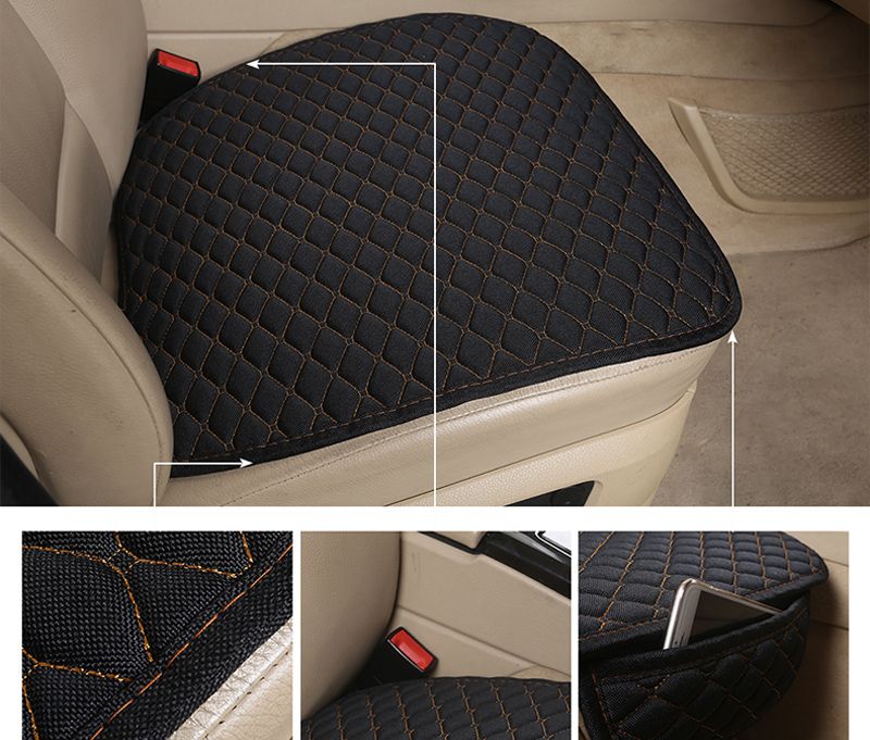 Neu Flachs Kissen Universal Vorne/Hinten Rücksitz Abdeckung Auto Stuhl Atmungsaktive Linie Protector_voghion.com