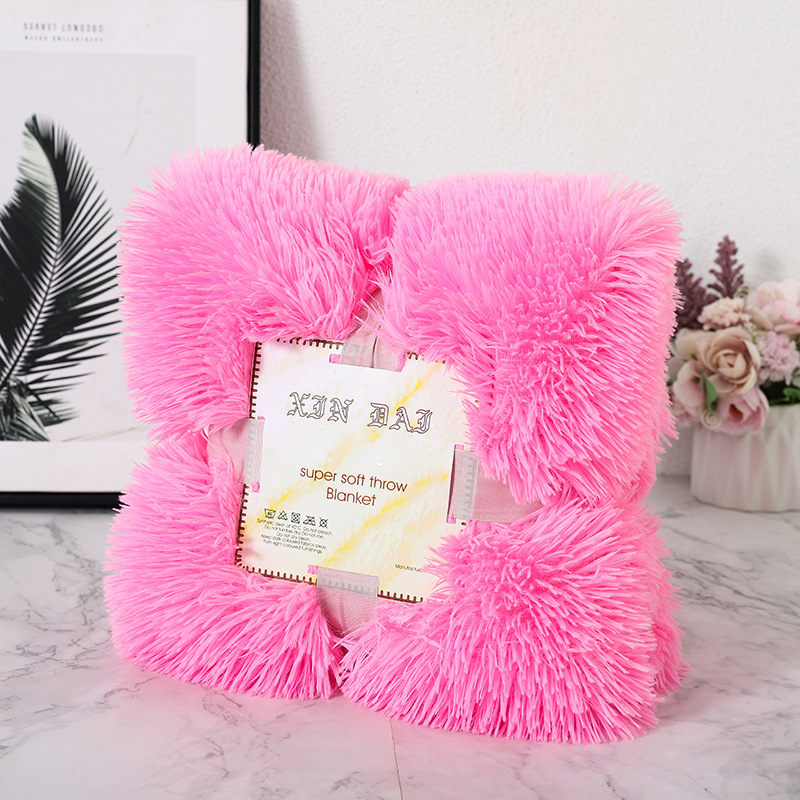 Four Seasons Blanket Long Plush Photography Blanket Children's Solid Color Nap Air Conditioning Sofa Blanket Blanket_voghion.com