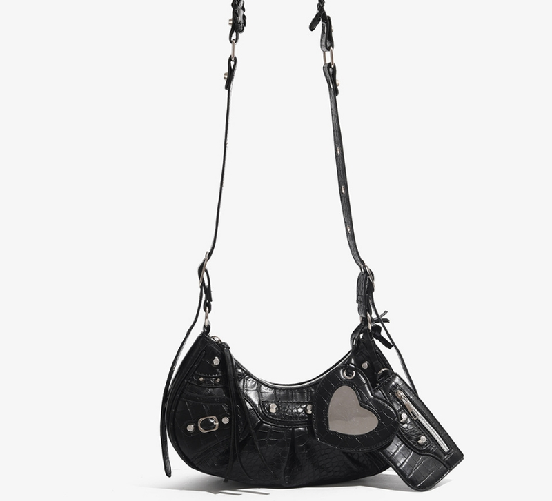 2024 Nuova borsa a tracolla monospalla di lusso con nappa e rivetto alla moda e alla moda, borsa da donna, borsa da moto, borsa da ascella_voghion.com