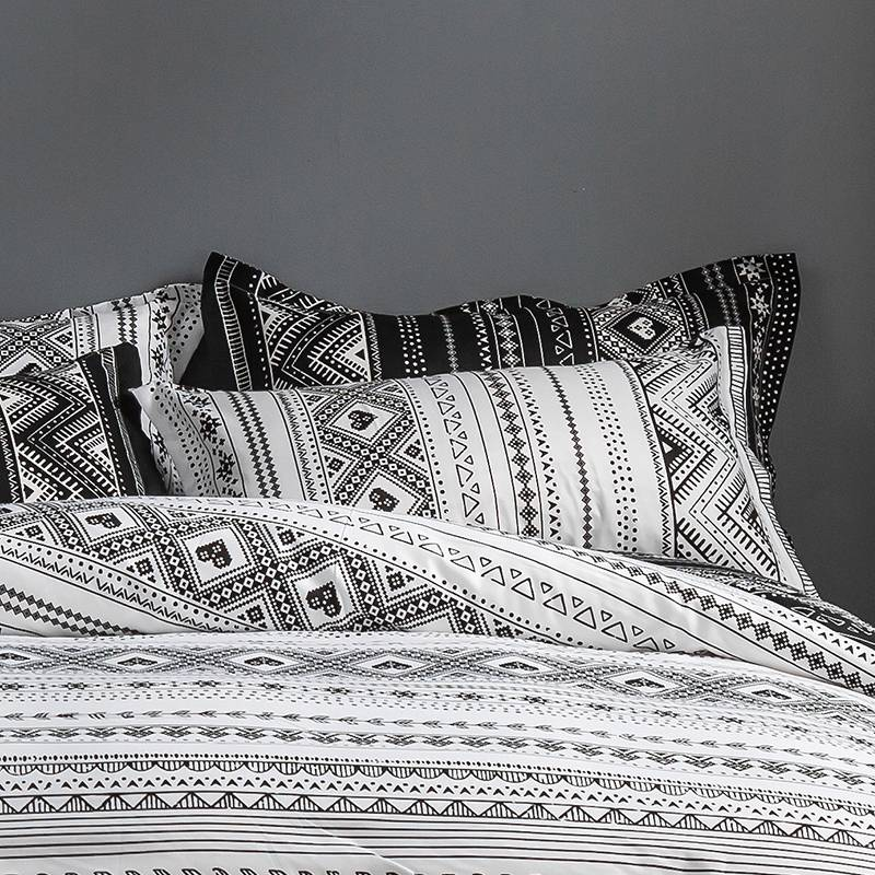 Set da tre pezzi Copripiumino bohémien Set da tre pezzi Biancheria da letto stampata_voghion.com