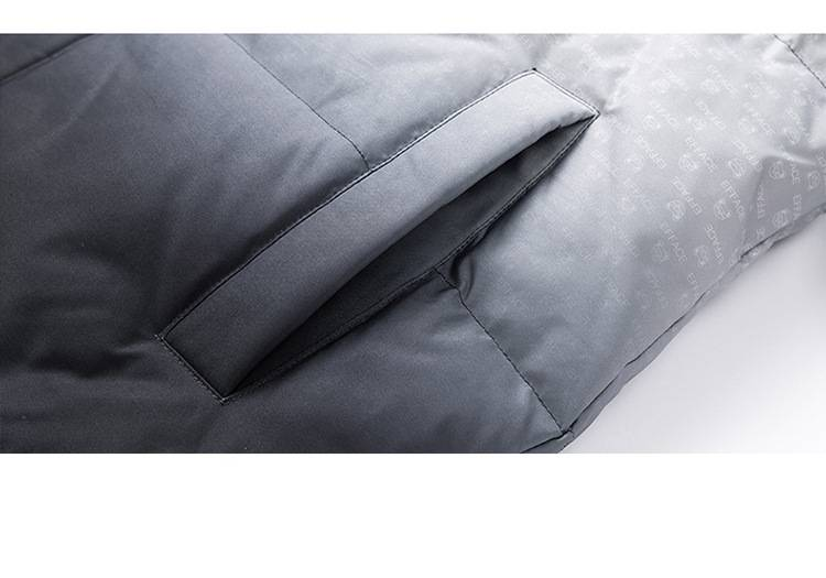 Men's Clothing Unisex Gradient Color Hooded Down Jacket, Loose Fit, 85% White Duck Down Filling, 550 Fill Power, Winter Fashion For Teens_voghion.com