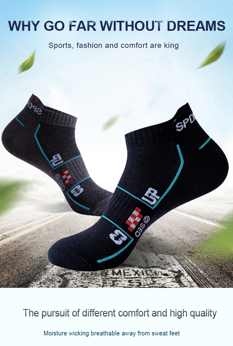 Socks, summer thin running sports socks, mesh for sweat absorption and breathability, men's low cut short socks_voghion.com