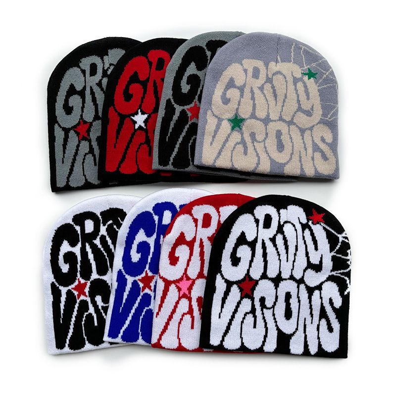 Hip hop trendi villamüts meeste ja naiste armastuskirjaga žakaarmüts soe külm müts Euroopa ja Ameerika kootud müts_voghion.com