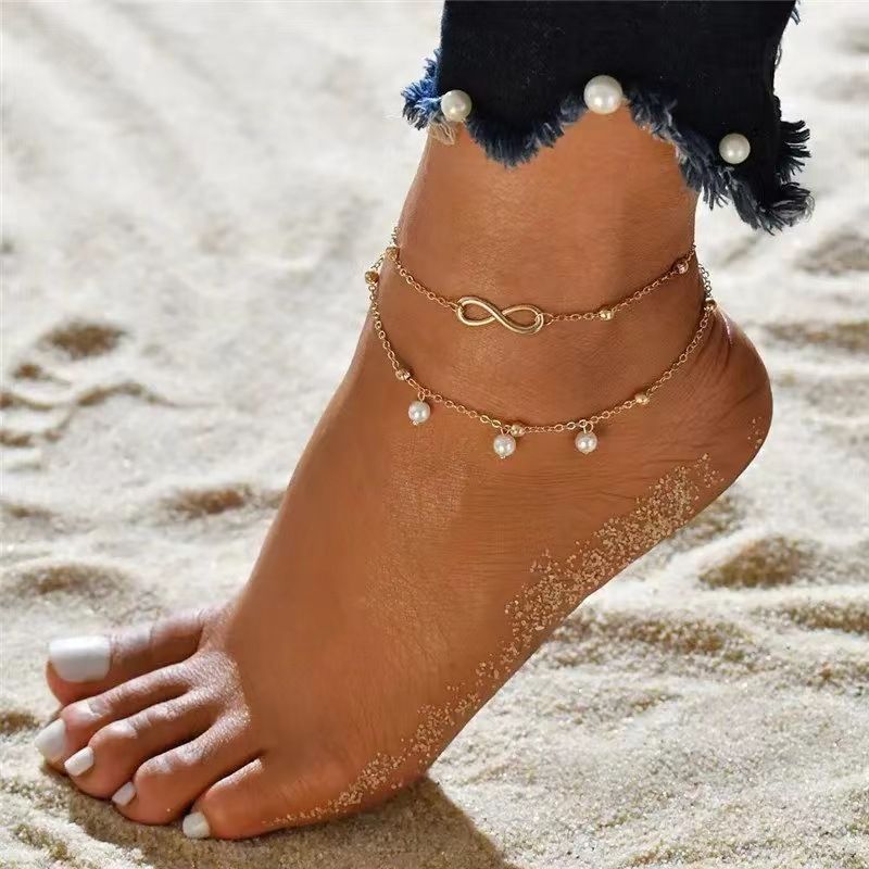 Ankle Bracelet Jewelry Niche Design Multi-layer Stacking Butterfly Pendant Personality Women's Elegant Anklet_voghion.com