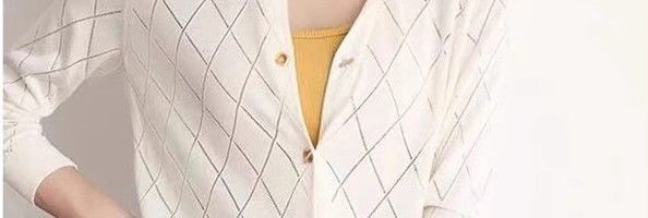Tidlig høst vestlig stil, avslappet løs strikkekardigan i europeiske varer, aldersreduserende eksklusivt design, diamantgitterlang_voghion.com