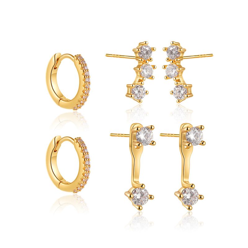 Damen-Schmuckset, modisch, Herbst und Winter, geometrischer Diamant, Nischen-Stil, lange Ohrringe, einfaches All-Match-Ohrclip-Ohrring-Set_voghion.com