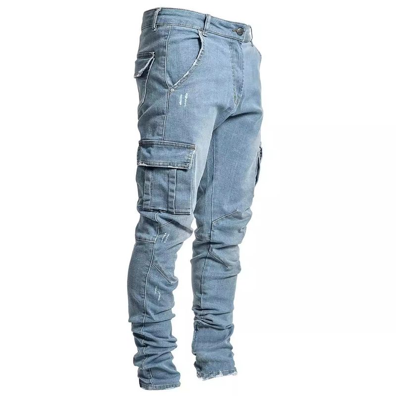 Suitable For All Seasons New Men's With Side Pockets Slim Fit Skinny Jeans For Men_voghion.com