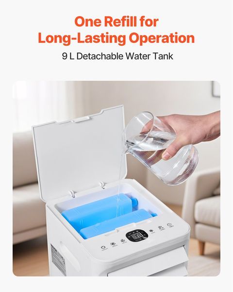 Evaporative Air Cooler 9L 550 CFM Swamp Air Conditioner With 2 Ice Boxes_voghion.com