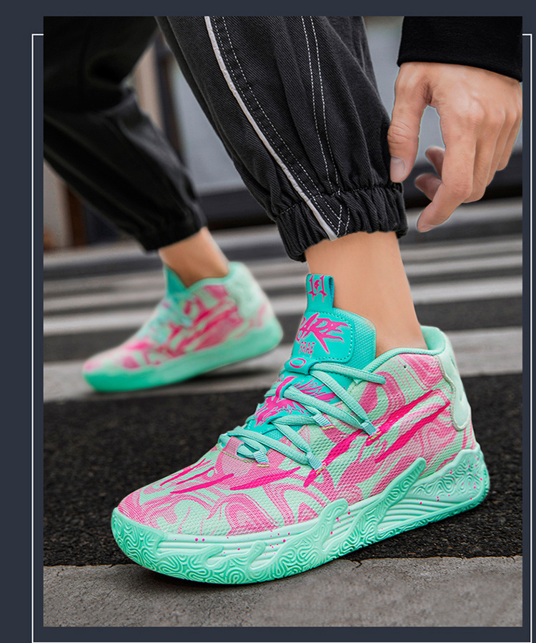 Zapatillas deportivas de baloncesto para estudiantes varones, prácticas zapatillas deportivas para niños con suelo de cemento que absorben los golpes, resistentes al desgaste y antideslizantes_voghion.com