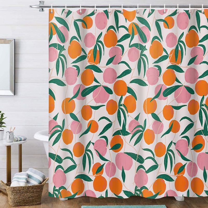 Cross-Border Hot-Selling Digital Printing Polyester Waterproof Anti-Fog Shower No-Drill Set Bathroom Curtain_voghion.com