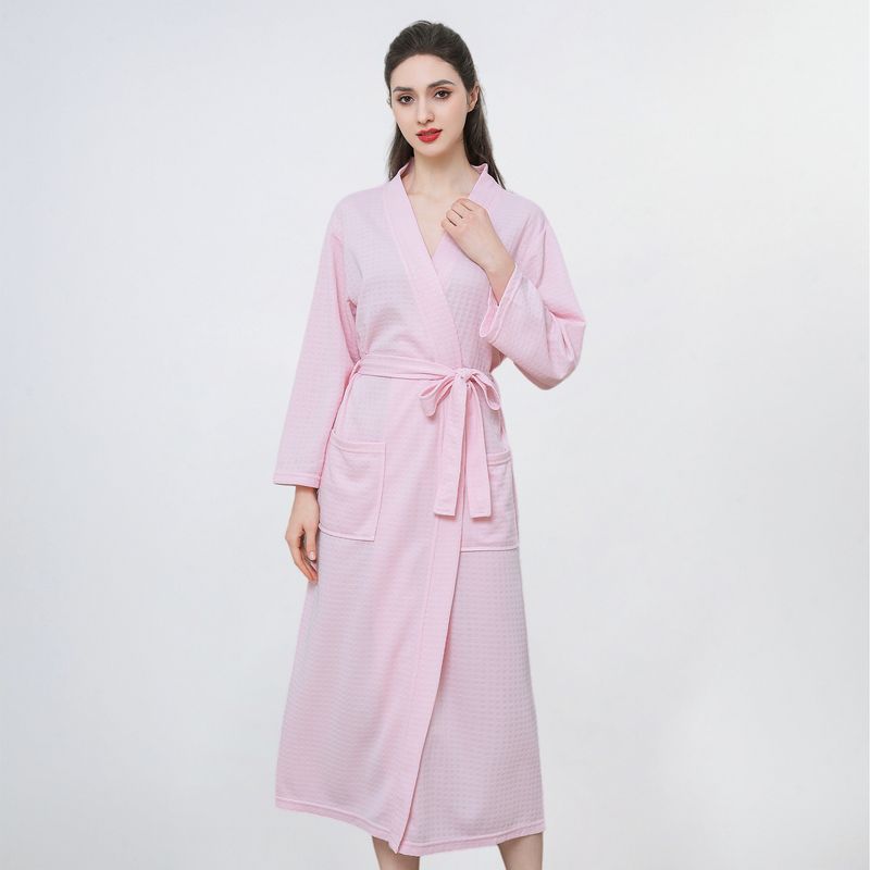 Waffle Bathrobes Women's Wind Absorbent Quick-Drying Yukata_voghion.com