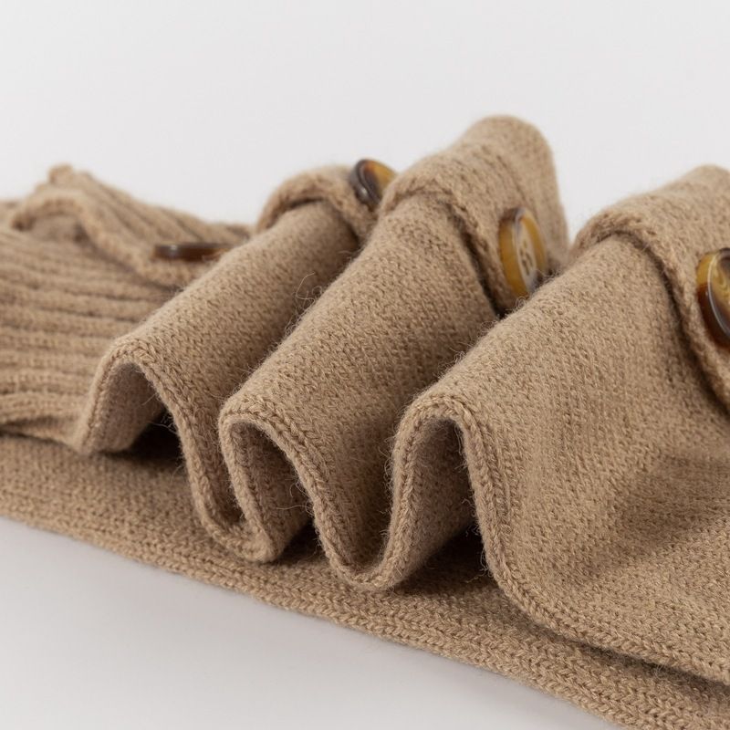 Calentadores de piernas de punto dividido para mujer, botas calcetín de canalé grueso, accesorios de capas de invierno inspirados en el Y2K_voghion.com