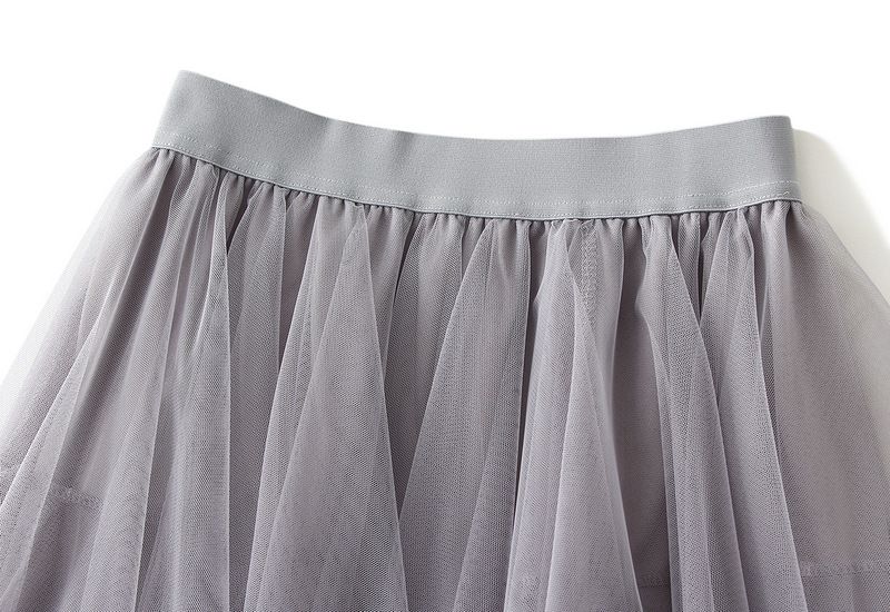 new autumn style temperament high waist slimming super fairy flower bud irregular mesh skirt female 8063_voghion.com