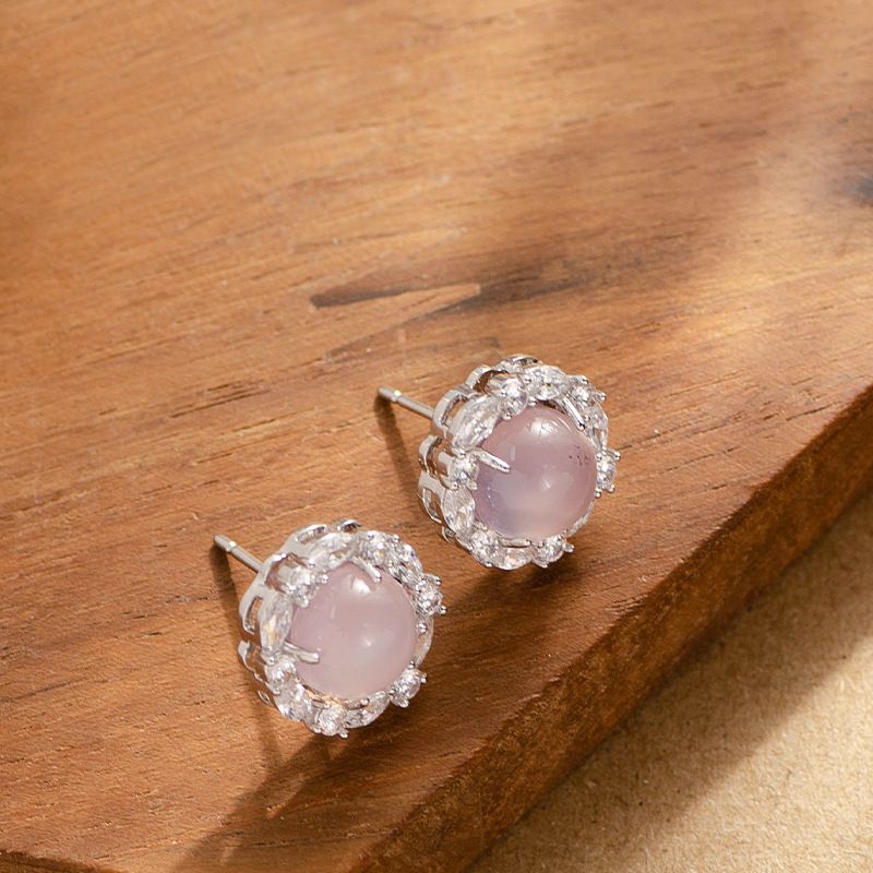 China-Chic Palace Style ronde diamantset met zirkoon jade nagel voor dames van hoog niveau, luxe en elegante zilveren naald_voghion.com