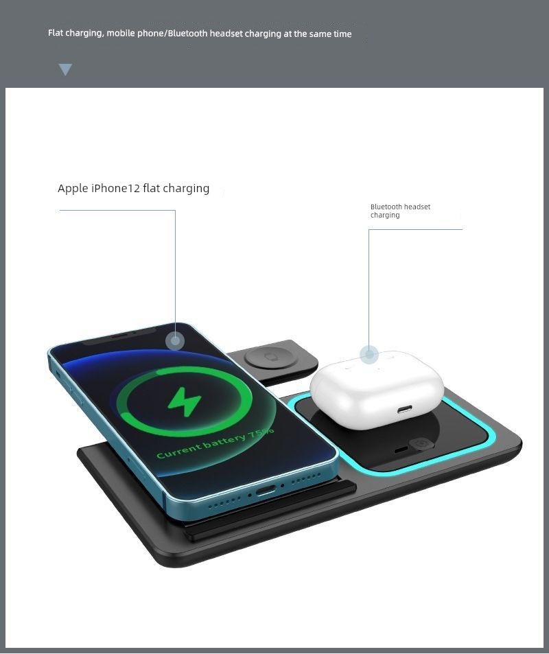 Night Light Three-in-One Wireless Charger S Magnetic Suction Sensor Fast Charge For Iphone 15 Mobile Phone AirPod_voghion.com